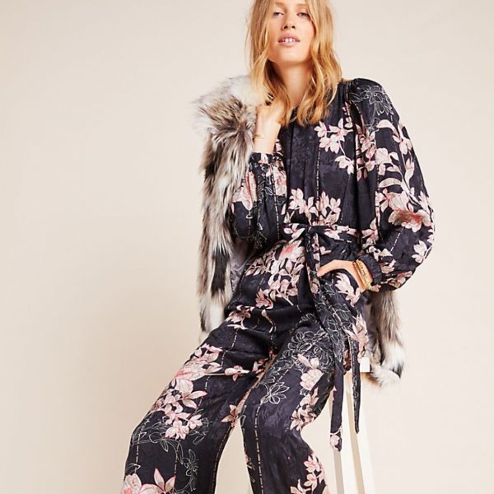 NWT Anthropologie Audria Jacquard Jumpsuit
